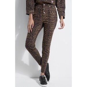 Guess Women’s Originals Leopard Print Button Fly Skinny Jeans High Rise Size 27
